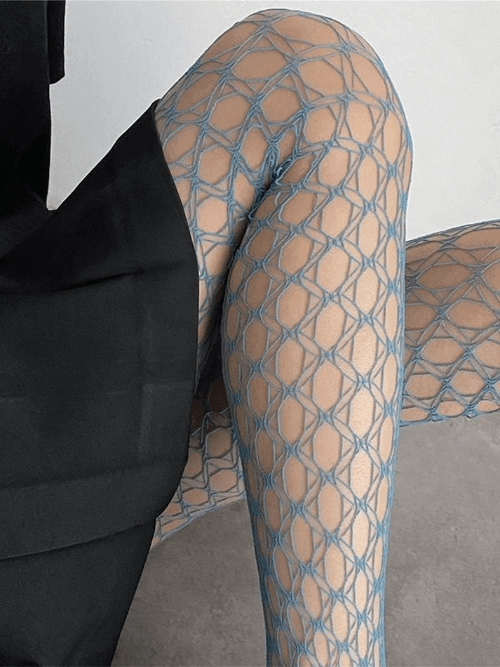 Geometric Pattern Fishnet Tights - AnotherChill