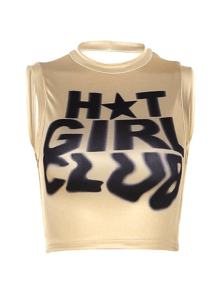 Girl Club Printed Cropped Tank Top - AnotherChill
