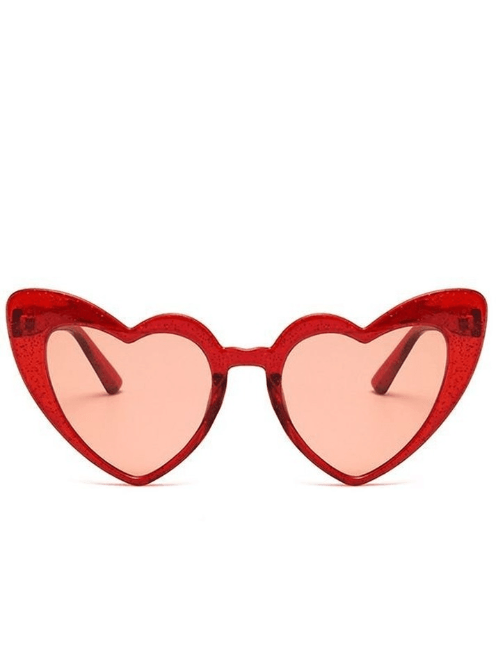 Glitter Heart Pattern Sunglasses - AnotherChill