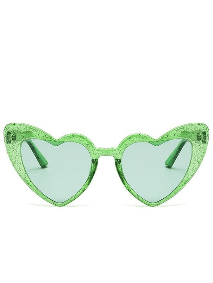 Glitter Heart Pattern Sunglasses - AnotherChill