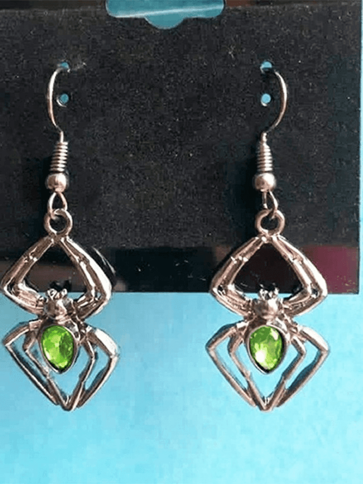 Gothic Rhinestone Spider Earrings - AnotherChill