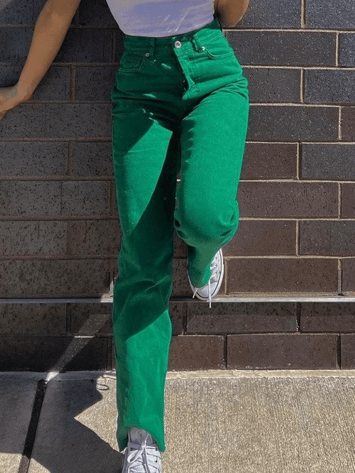 Green Wash Vintage Boyfriend Jeans - AnotherChill