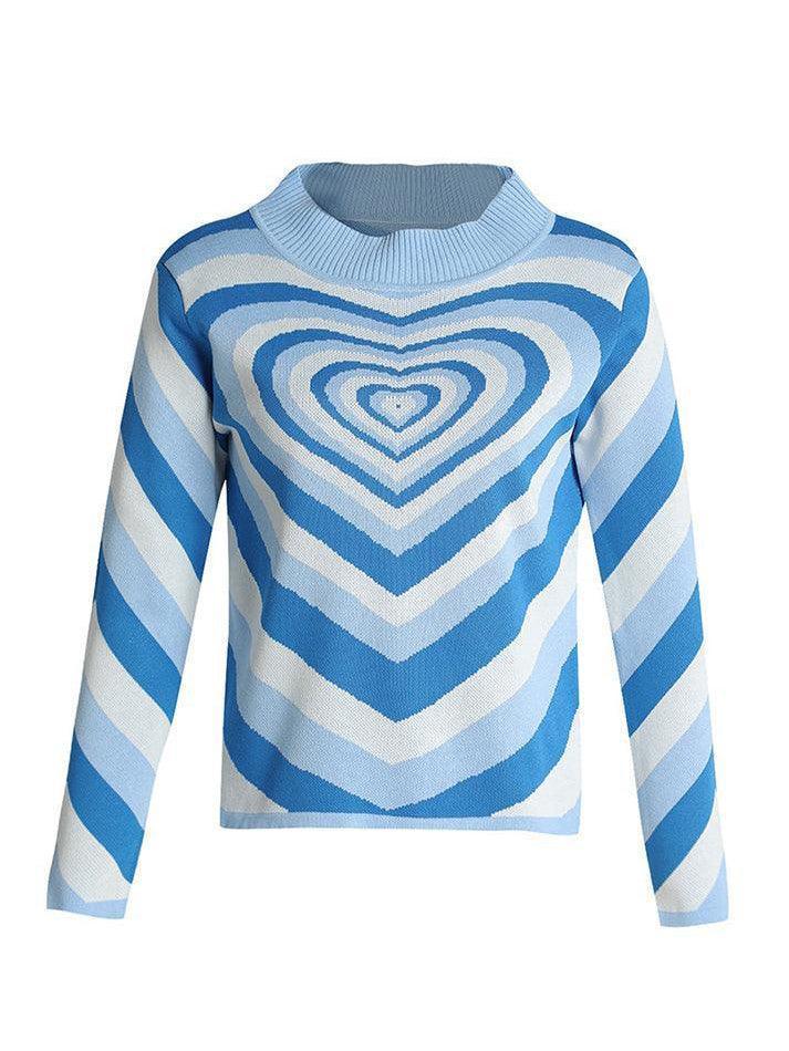 Heart Jacquard Argyle Jumper Sweater - AnotherChill