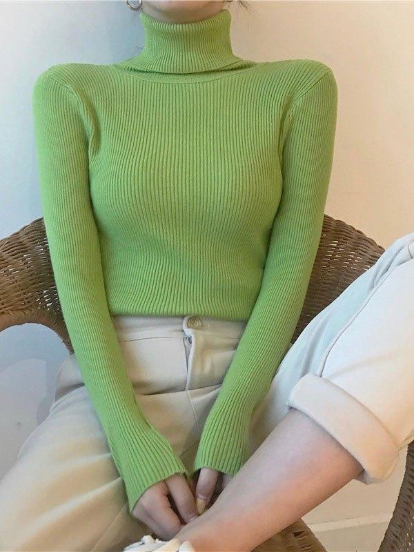 High Neck Jumper Knit Top - AnotherChill