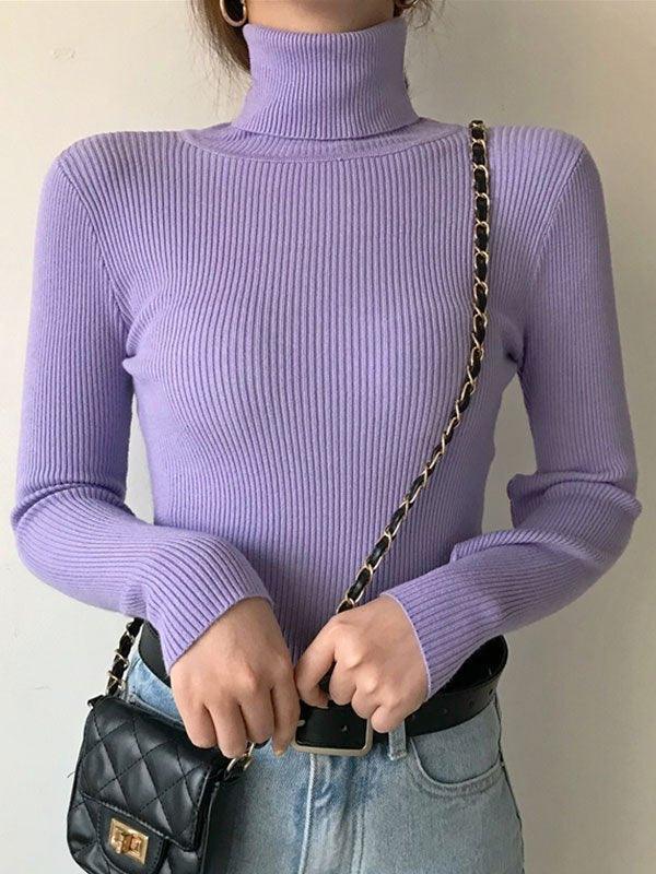 High Neck Jumper Knit Top - AnotherChill