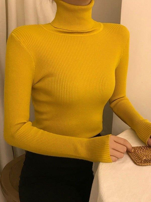 High Neck Jumper Knit Top - AnotherChill