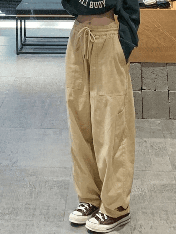 High Waist Pocket Straight Leg Pants - AnotherChill