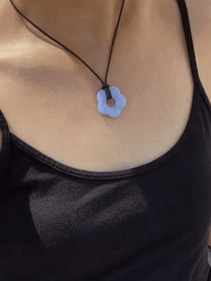 Hollow Out Flower Pendant Rope Necklace - AnotherChill