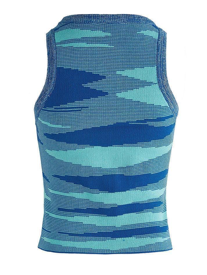 Jacquard Cropped Knit Tank Top - AnotherChill