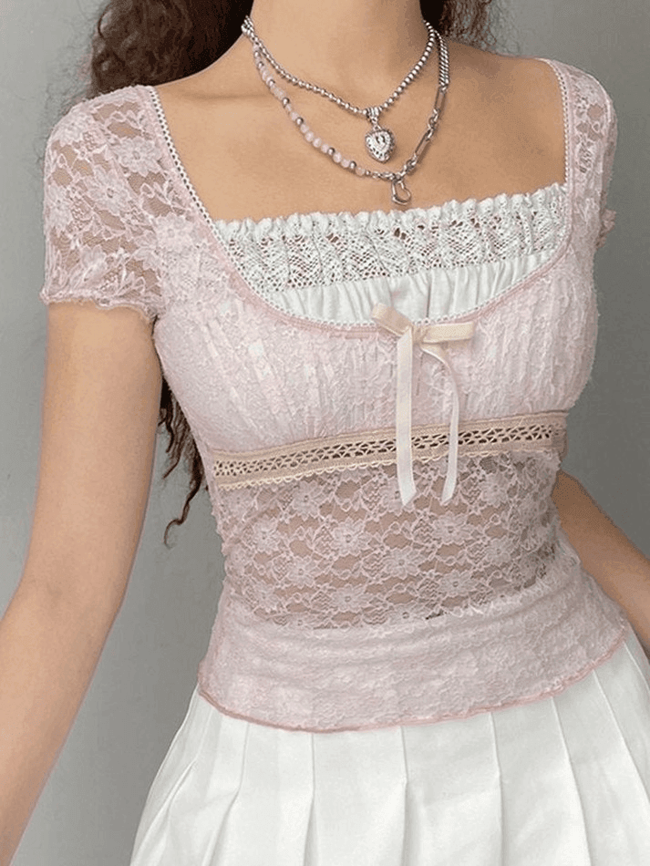 Lace Crop Blouse - AnotherChill