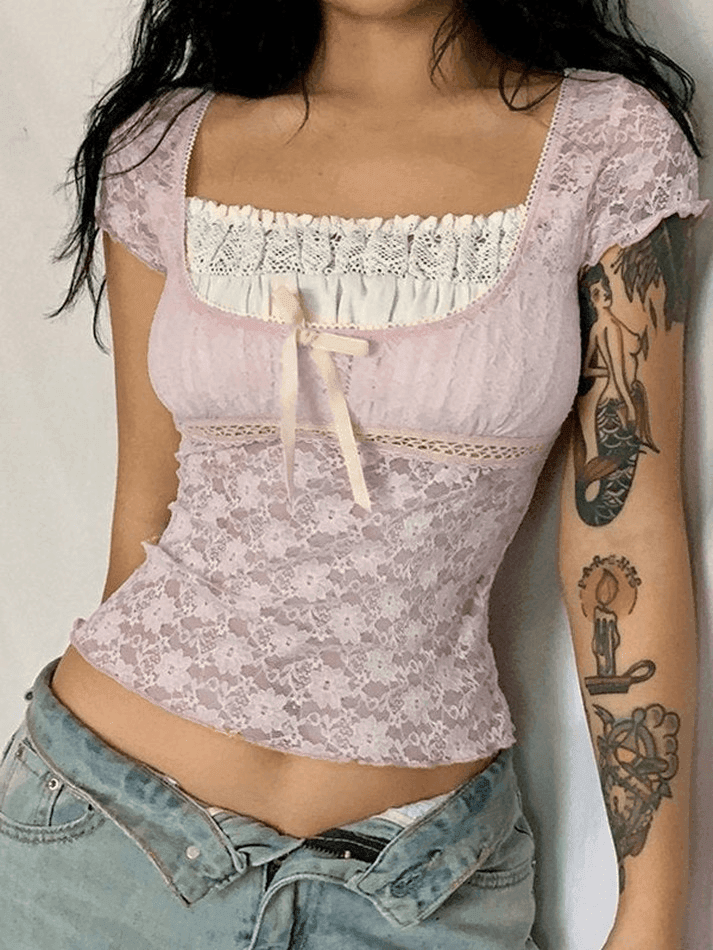 Lace Crop Blouse - AnotherChill