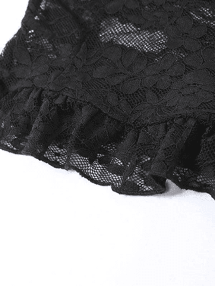 Lace Perspective Ruffle Bandeau Tops - AnotherChill