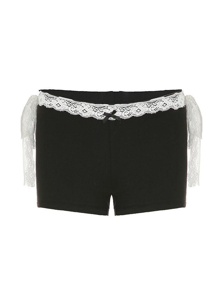 Lace Tie Bow Low-Rise Shorts - AnotherChill