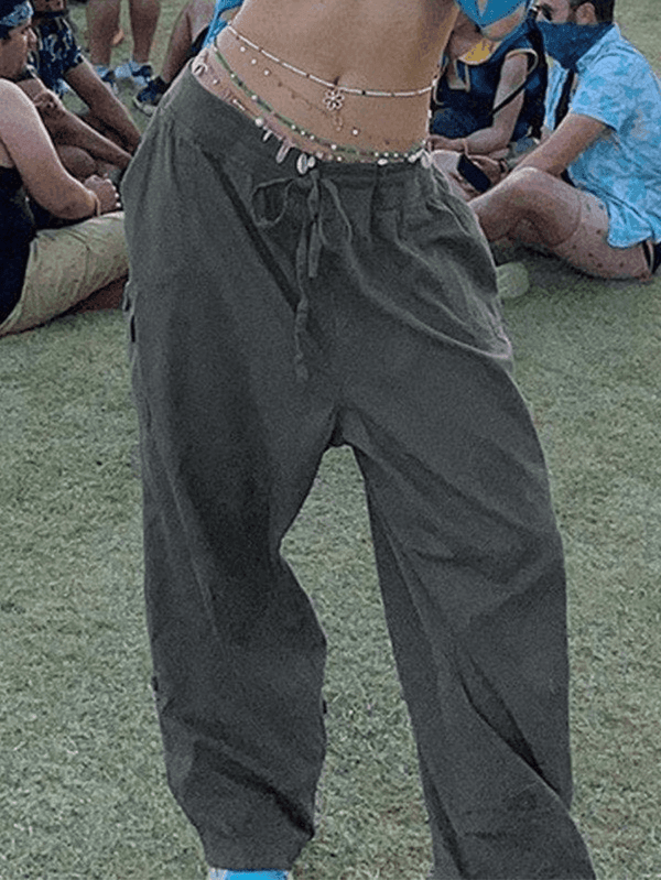 Lace Up Baggy Cargo Pants - AnotherChill