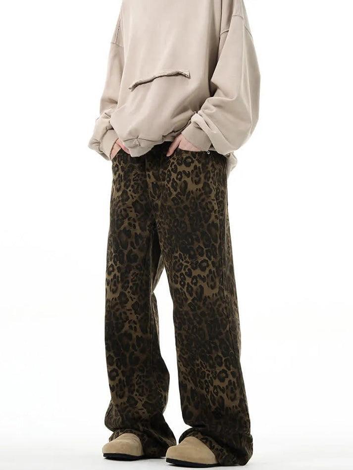 Leopard Print Straight Leg Jeans - AnotherChill