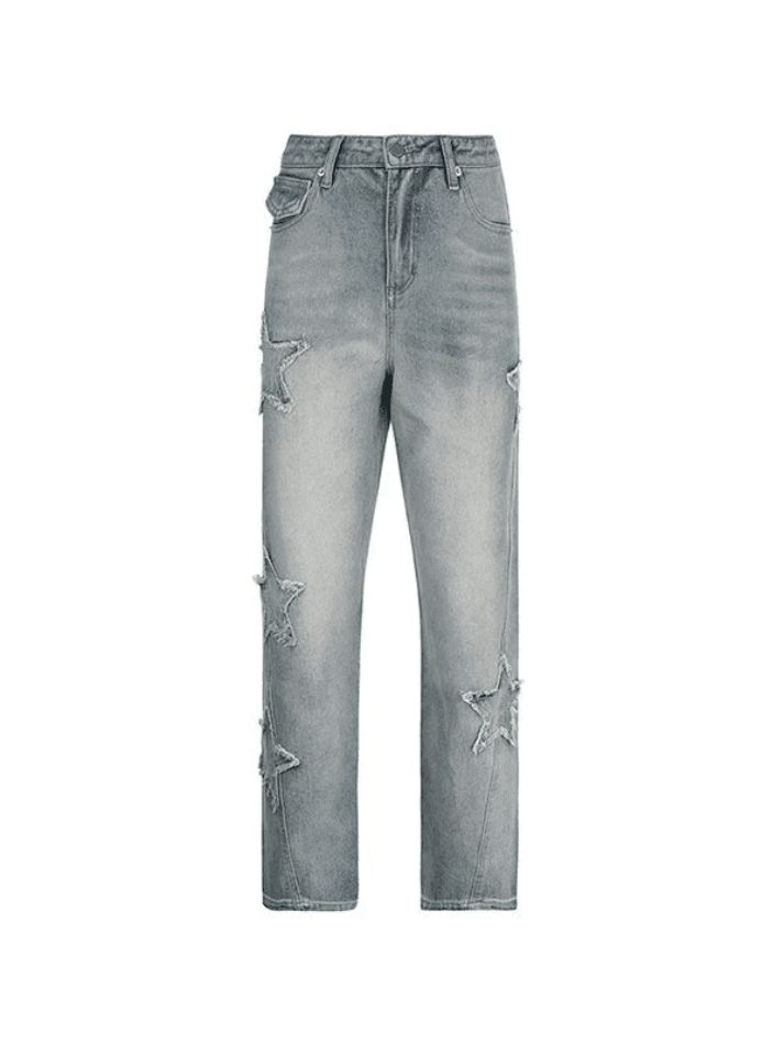 Light Wash Star Patch Boyfriend Jeans - AnotherChill