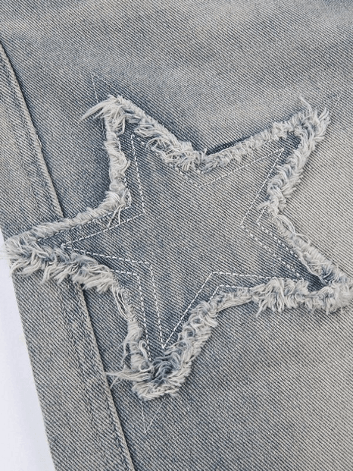 Light Wash Star Patch Boyfriend Jeans - AnotherChill