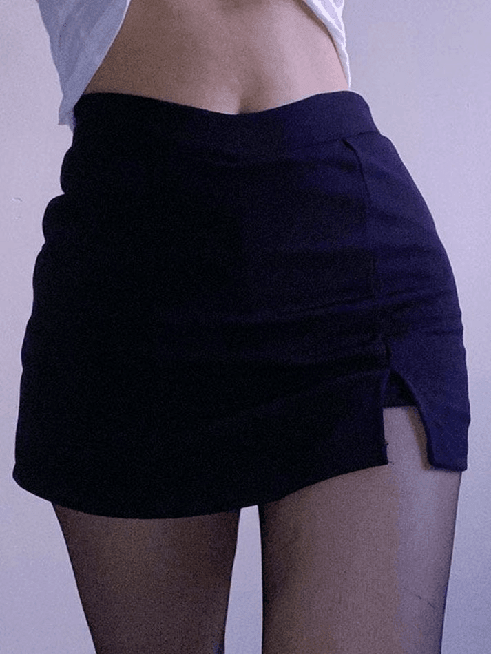 Lined Detail Split Cargo Mini Skirt - AnotherChill