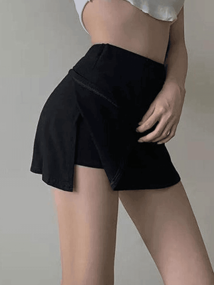 Lined Split Tennis Mini Skirt - AnotherChill