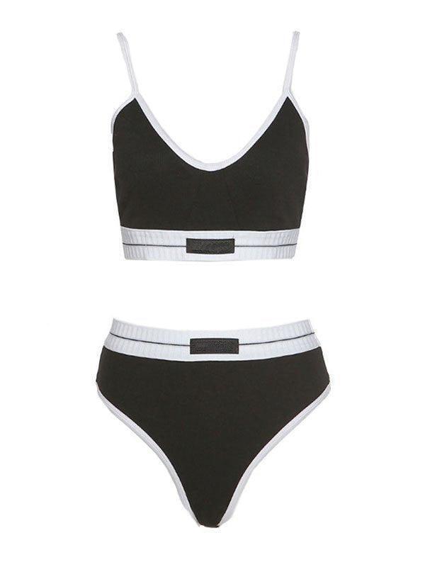 Logo Patch Contrast Bikini Set - AnotherChill