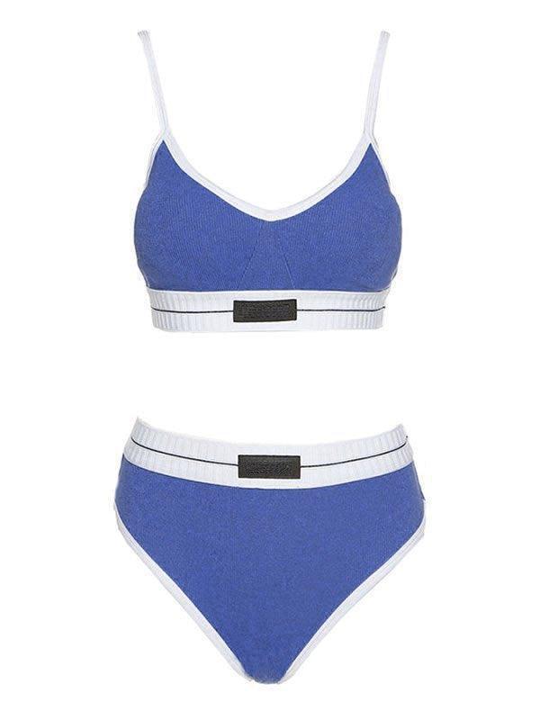 Logo Patch Contrast Bikini Set - AnotherChill