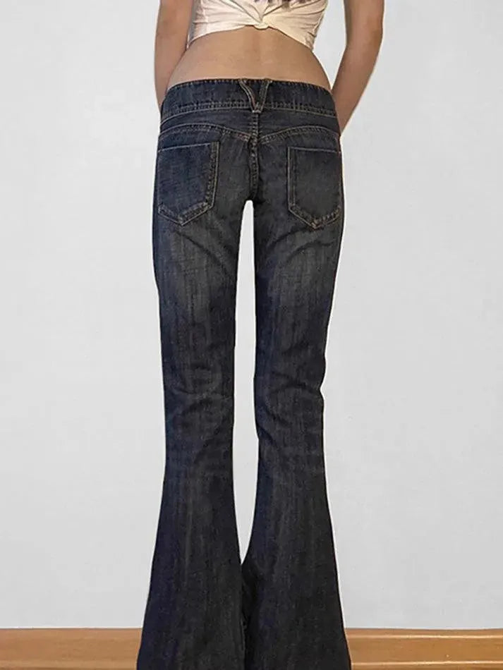 Low Rise Washed Flared Jeans - AnotherChill