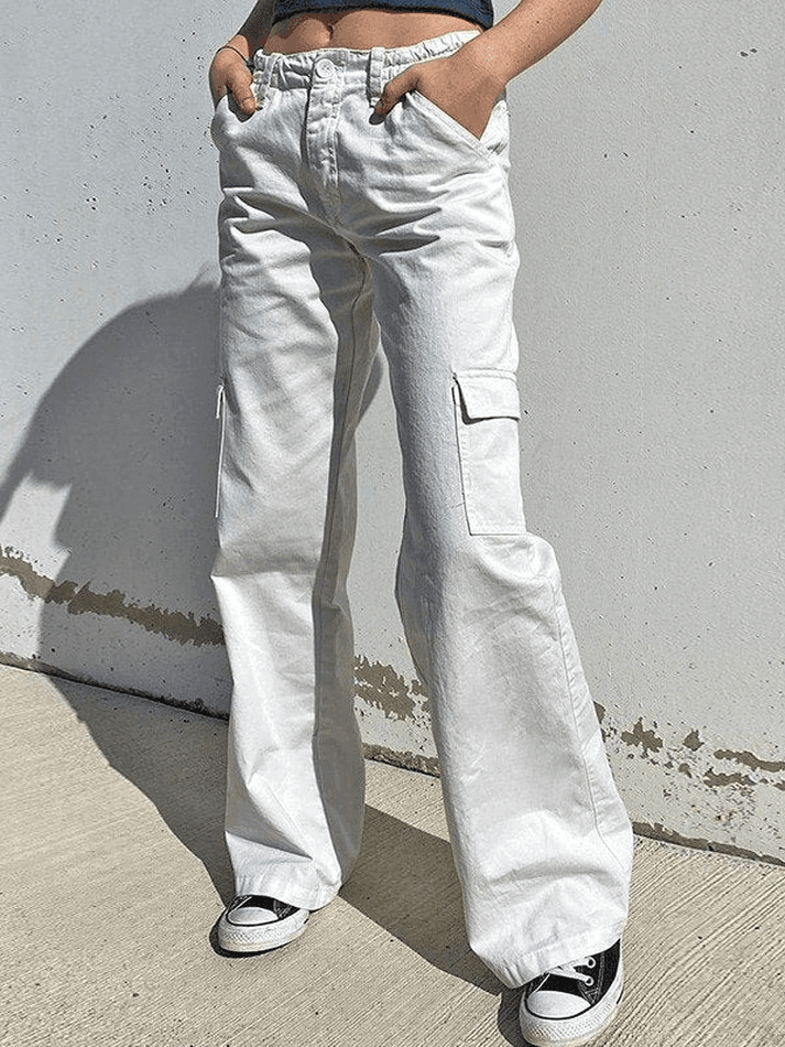 Low Waist Y2K Straight Leg Pants - AnotherChill