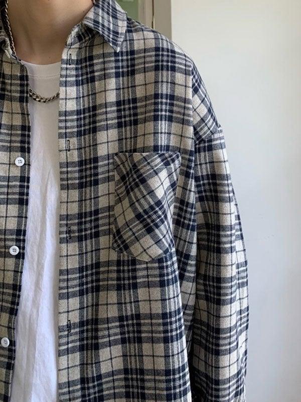 Men's Long Sleeve Checkered Shirt - AnotherChill