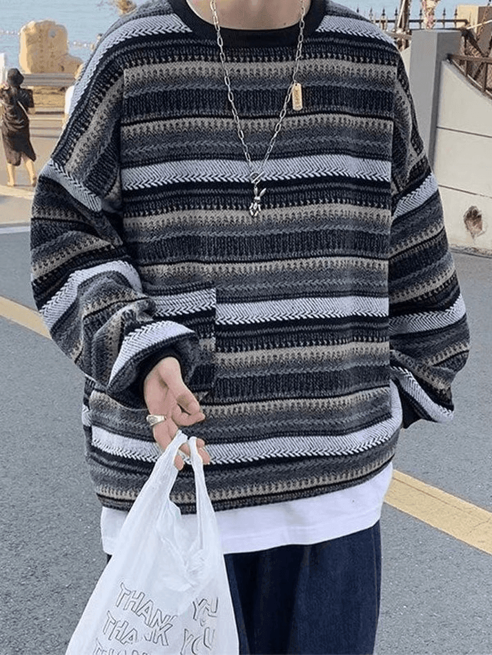 Men's Pocket Striped Knit Sweater - AnotherChill