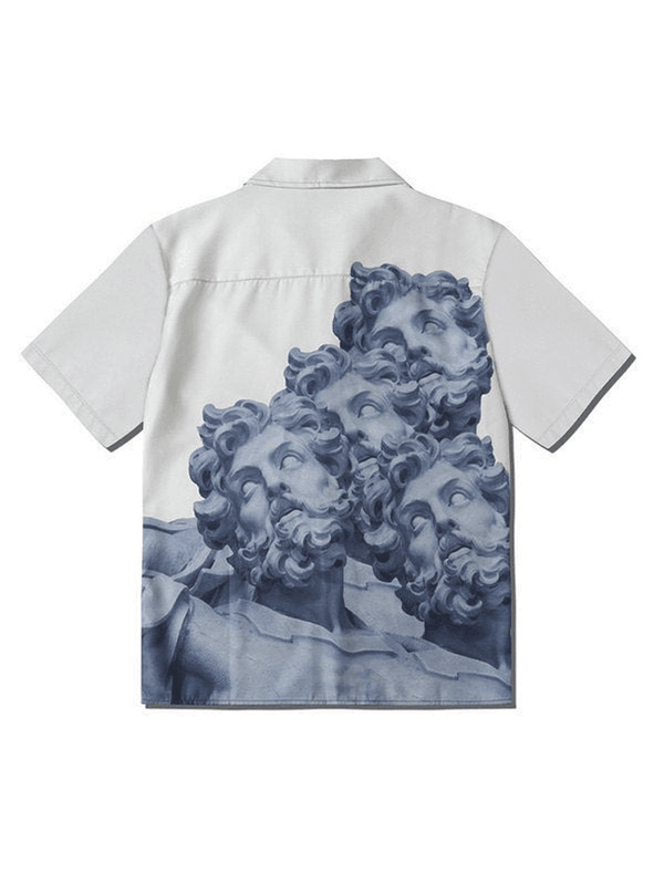 Men's Poseidon Print Short Sleeve Shirt - AnotherChill