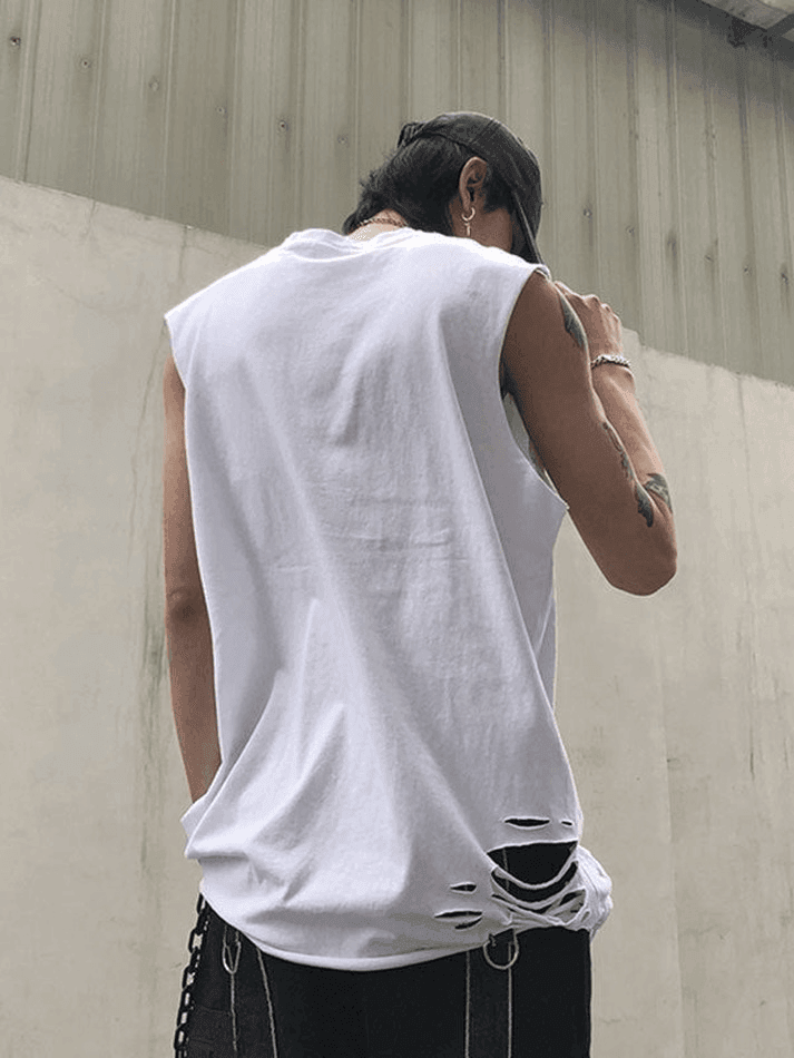 Men's Punk Distressed Vest - AnotherChill