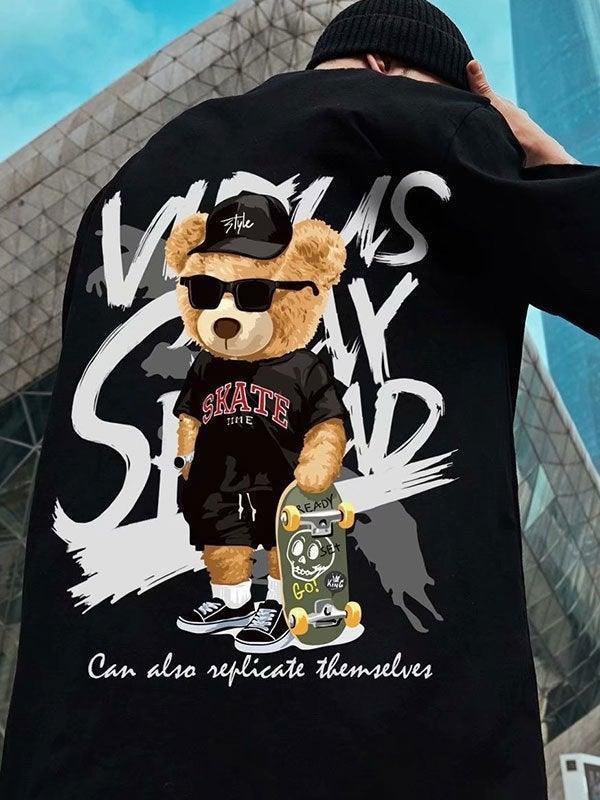 Men's Skate Bear Graphic Tee - AnotherChill