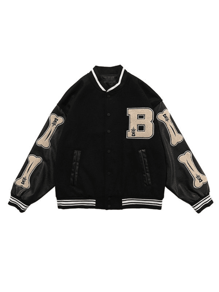 Men's Toweling Embroidered Varsity Jacket - AnotherChill