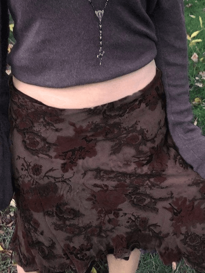 Mesh Floral Midi Skirt - AnotherChill