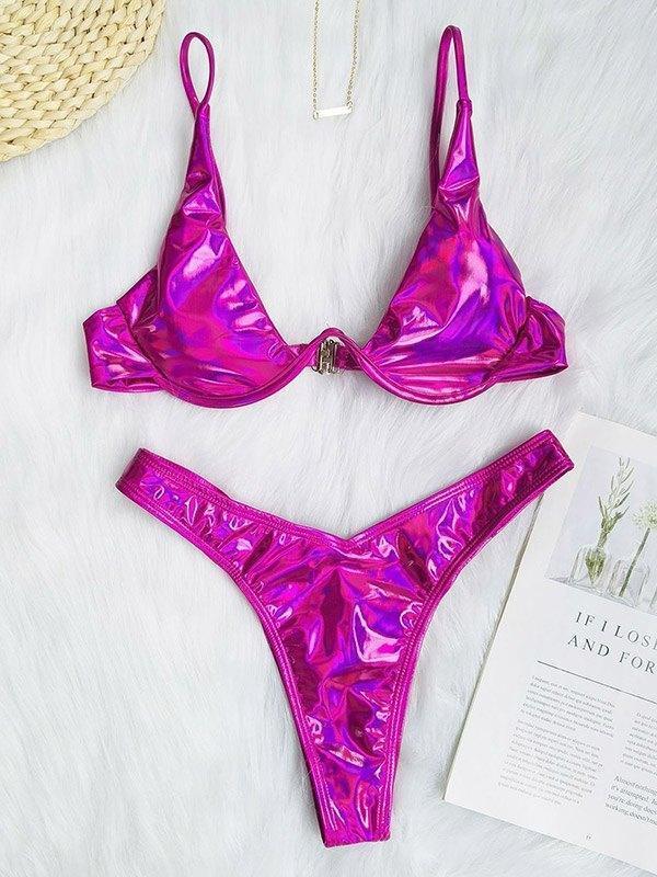 Metallic Underwire Bikini Set - AnotherChill