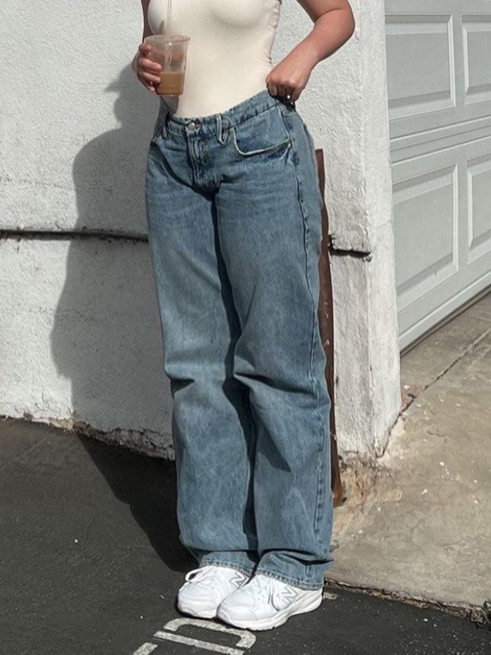 Mid Wash Classic Boyfriend Jeans - AnotherChill