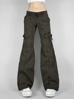 Multi-Pocket Low-Rise Cargo Jeans - AnotherChill