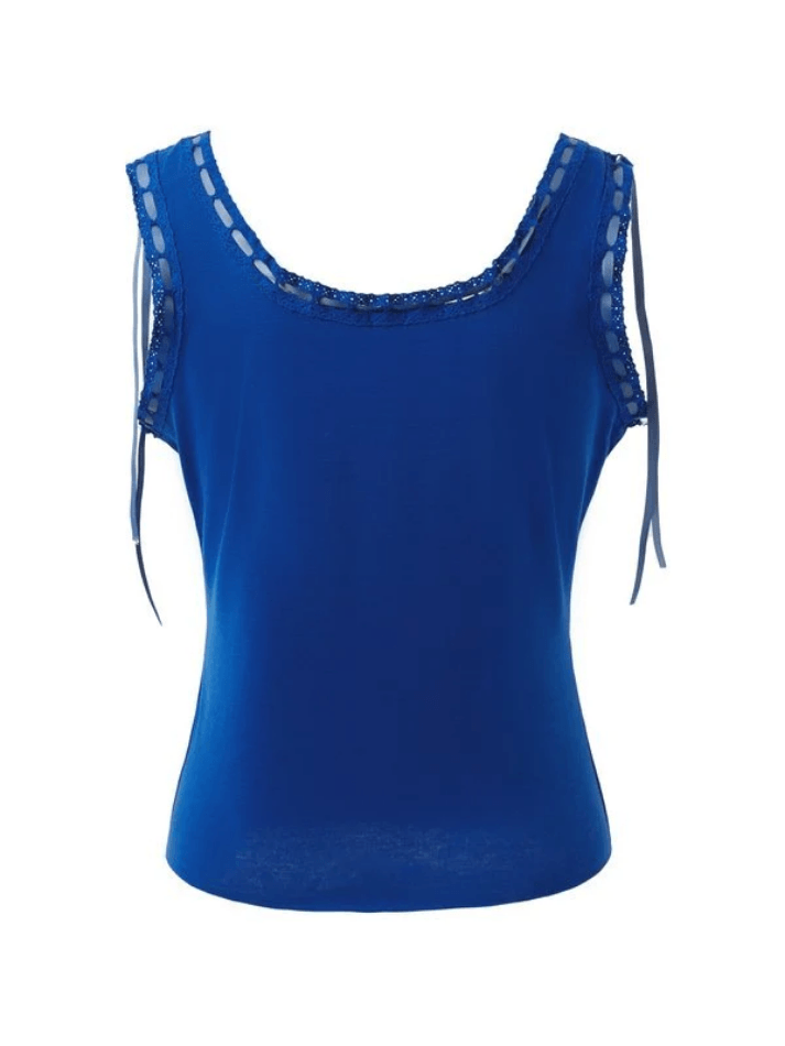 Neckline Lace Stitching Cami Top - AnotherChill