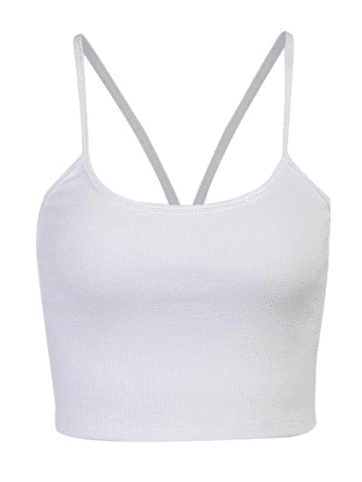 Open Back Ribbed Crop Cami Top AnotherChill