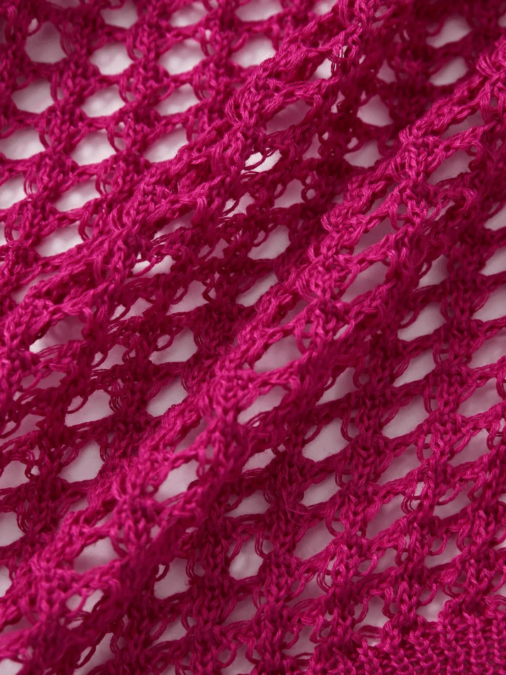 Open Front Hollow Out Crochet Knit Crop Top - AnotherChill
