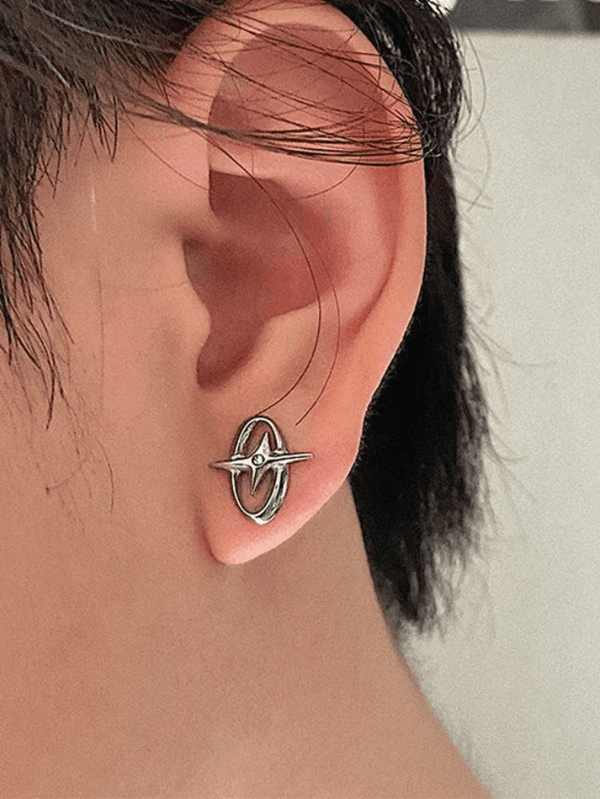 Oval Star Pattern Earrings - AnotherChill