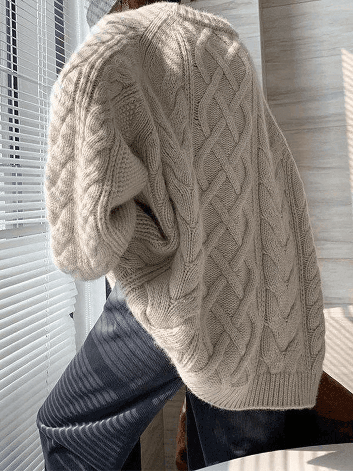 Oversized Cable Knit Sweater - AnotherChill