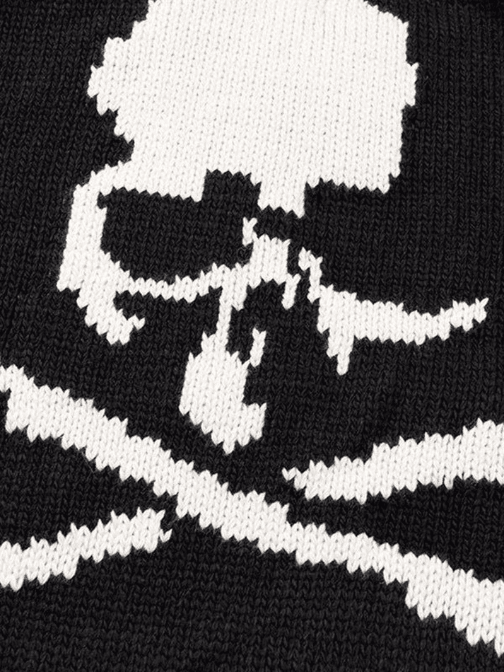 Oversized Distressed Skull Sweater - AnotherChill