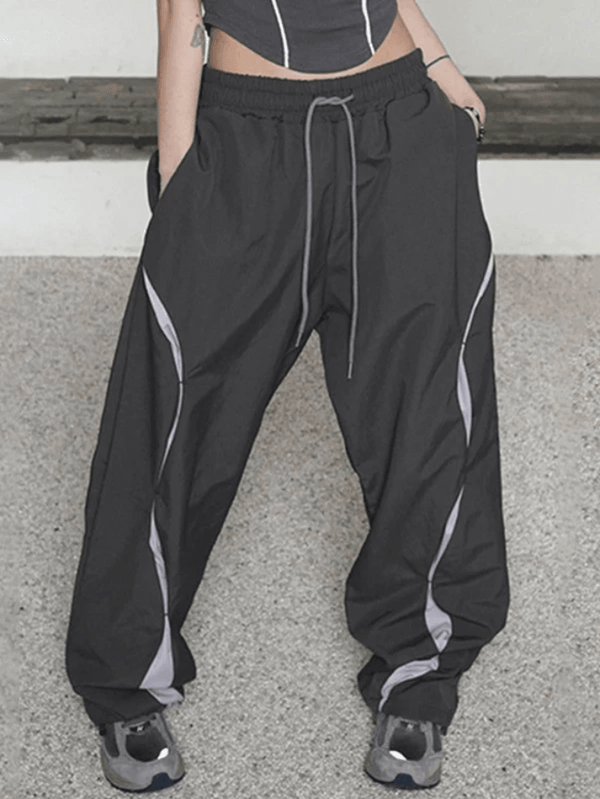 Paneled Loose Wide Leg Pants - AnotherChill
