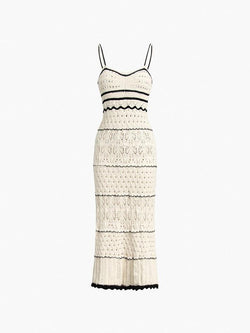 Paros Crochet Eyelet See Through Midi Dress - AnotherChill