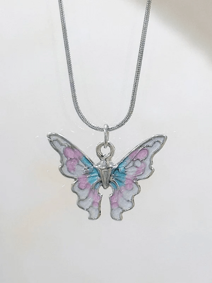 Pastel Butterfly Charm Necklace - AnotherChill
