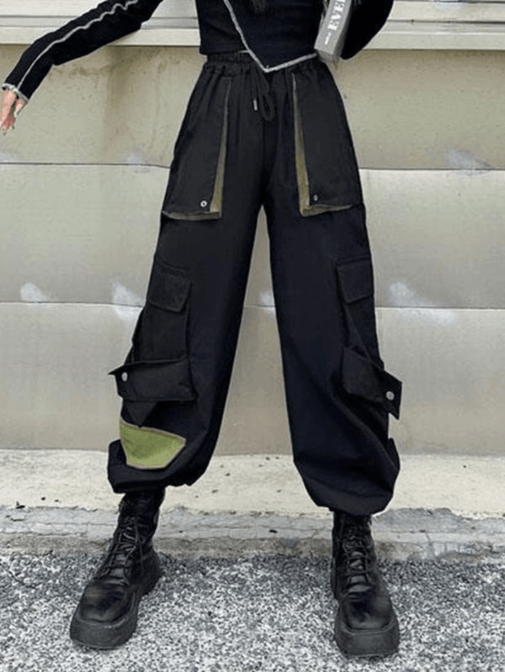 Patchwork Pocket Detail Cargo Pants - AnotherChill