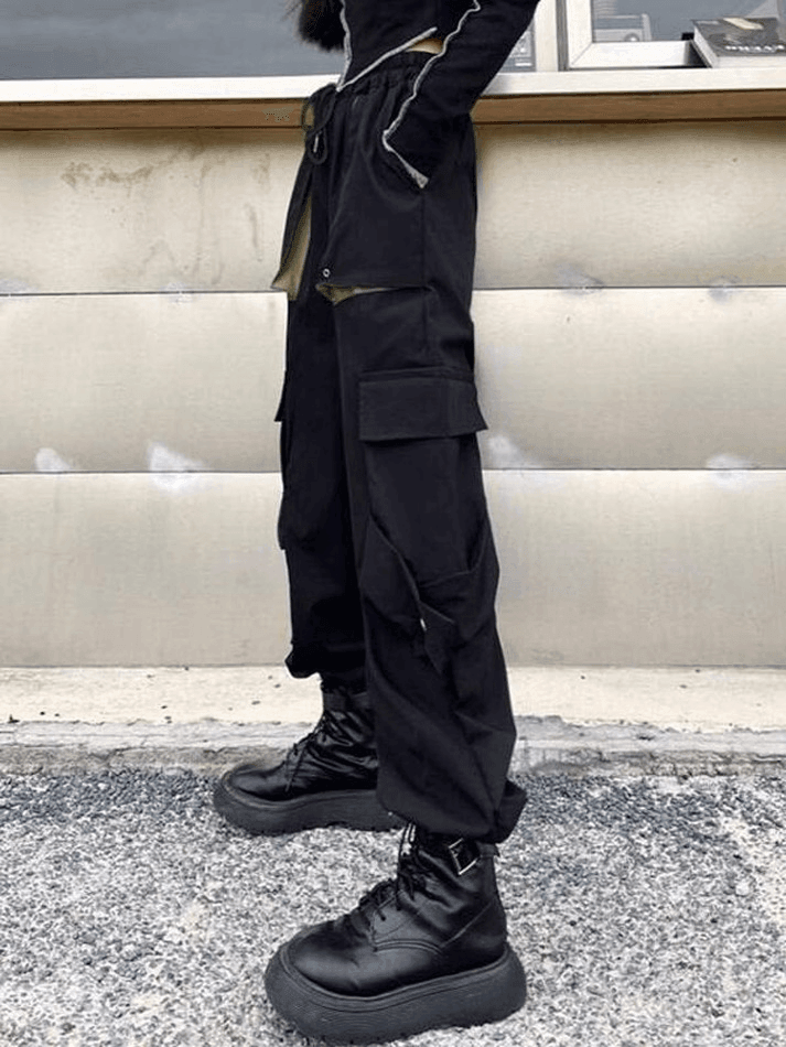 Patchwork Pocket Detail Cargo Pants - AnotherChill