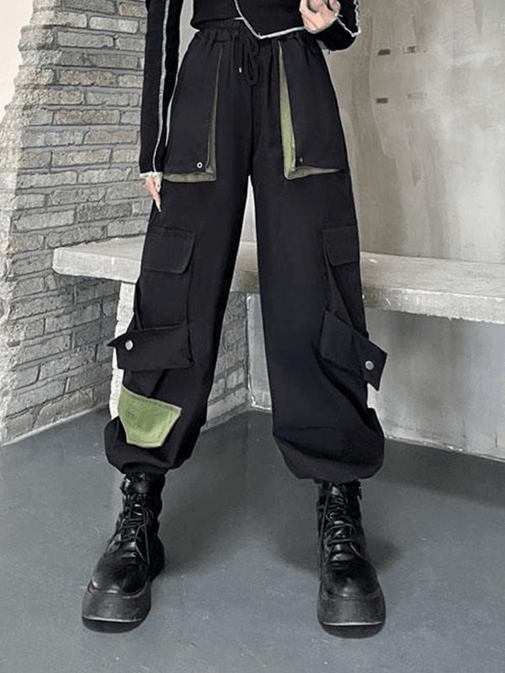 Patchwork Pocket Detail Cargo Pants - AnotherChill