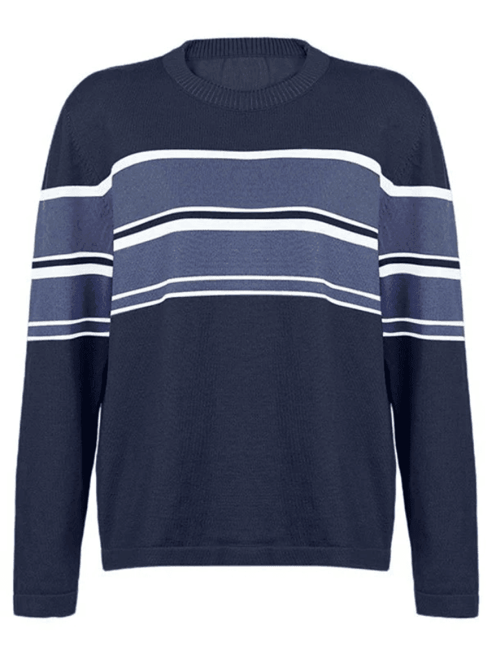 Patchwork Striped Knit Sweater - AnotherChill